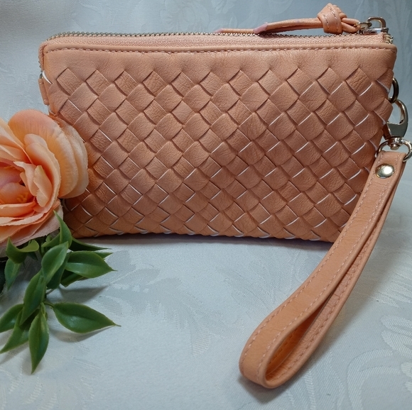 Handbags - Coral Colored Clutch/Crossbody Bag